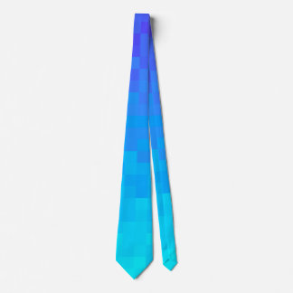 neon blue gradient | pixel square blocks | neck tie
