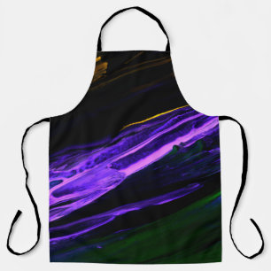 Neon blue, green and purple creative abstract hand apron