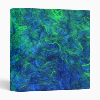 Neon blue green psychedelic Japanese rice paper Binder