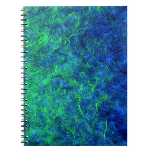 Neon blue green psychedelic Japanese rice paper Notebook