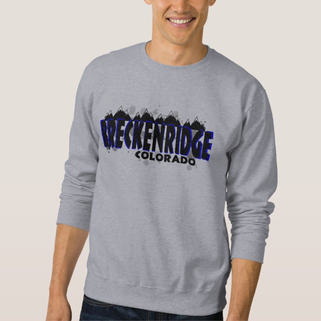 Neon blue grunge Breckenridge Colorado Sweatshirt (Front)