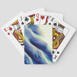Neon Blue Hand Poker Cards