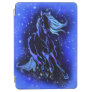 Neon Blue Horse Running At Moonlight Starry Night  iPad Air Cover