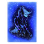Neon Blue Horse Running At Moonlight Starry Night  Photo Print