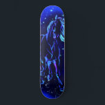 Neon Blue Horse Running In Moonlight Night Skateboard<br><div class="desc">Neon Blue Horse Running At Moonlight Starry Night Magic Animal Drawing - Choose / Add Your Unique Text / Color - Make Your Special Gift - Resize and move or remove and add elements / image with customization tool ! - Drawing and Design by MIGNED. You can also transfer my...</div>
