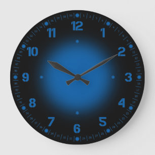 Neon Blue Large Clock