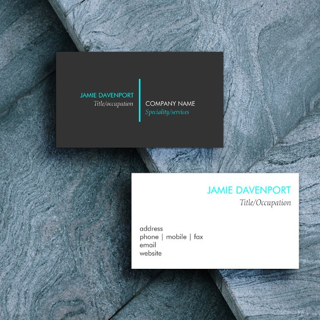 Neon Blue Line Business Card (Creator Uploaded)
