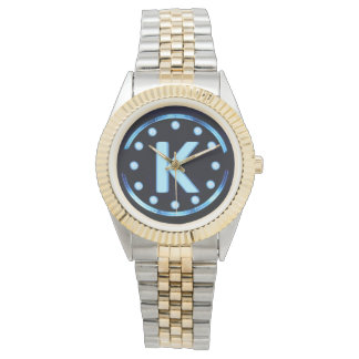 Neon Blue Monogrammed Watch