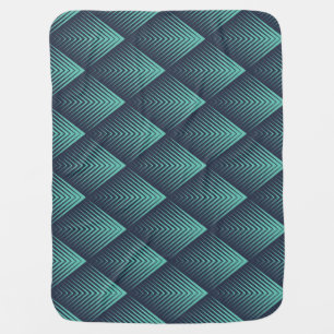Neon Blue Op-Art Chevron. Baby Blanket