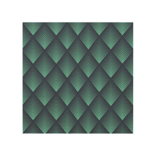Neon Blue Op-Art Chevron. Wood Wall Art