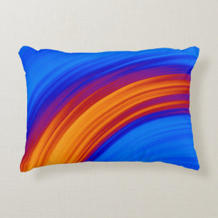 Neon Blue Orange Red Yellow Accent Pillow
