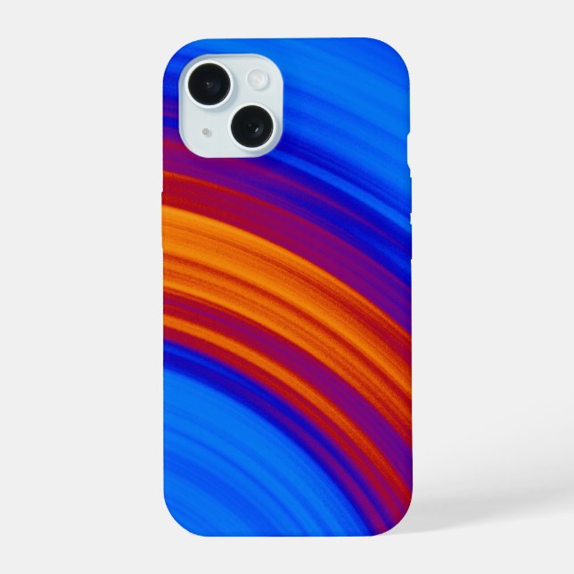 Neon Blue Orange Red Yellow iPhone 15 Case (Back)