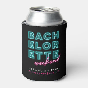 Neon Blue & Pink Bachelorette Weekend Can Cooler
