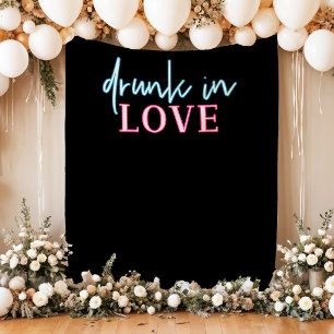 Neon Blue Pink Drunk In Love Photo Backdrop
