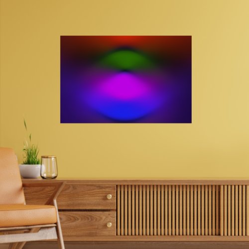 Neon Blue Purple Green Orange Abstract Poster