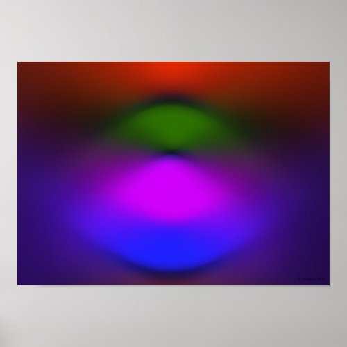 Neon Blue Purple Green Orange Abstract Small Poster