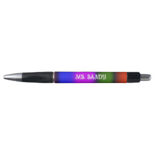 Neon Blue, Purple, Green, Orange Monogram Pen