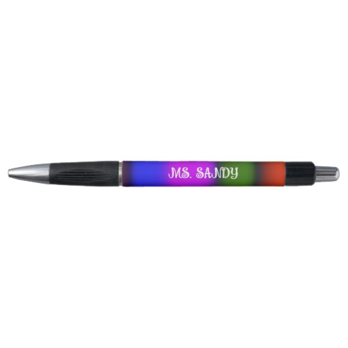 Neon Blue Purple Green Orange Monogram Pen