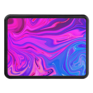 Neon Blue Purple Pink Abstract Pattern Hitch Cover