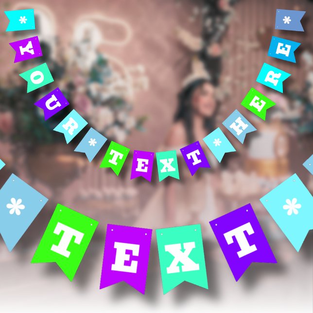 Neon Blue Shades Solid Color | Custom Bunting Flags (Creator Uploaded)