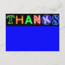 NEON BLUE SIGNS Bar Bat Mitzvah Thank You Card