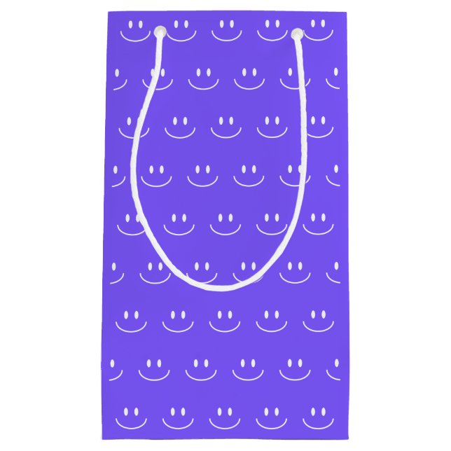 Neon Blue Smile Pattern Gift Bag (Front)