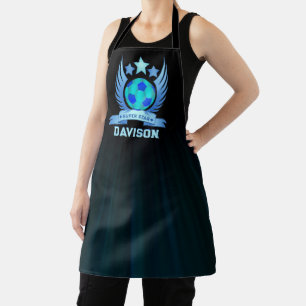 Neon Blue Soccer Ball Cool Custom Gifts For Boys Apron
