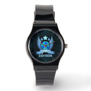 Neon Blue Soccer Ball Cool Custom Gifts For Boys Watch