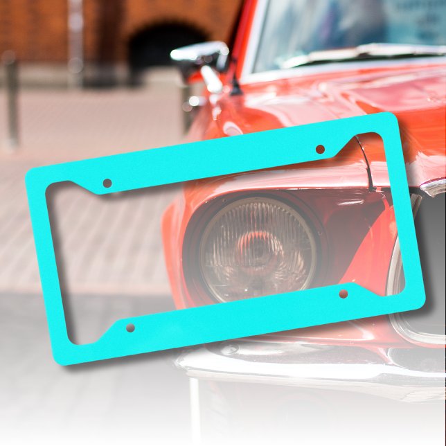 Neon Blue Solid Color | Classic License Plate Frame (Creator Uploaded)
