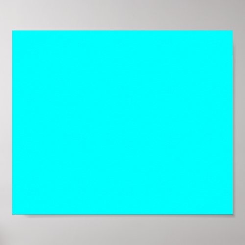 Neon Blue Solid Color  Classic Poster