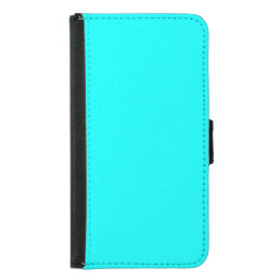 Neon Blue Solid Color | Classic Samsung Galaxy S5 Wallet Case