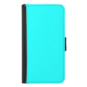 Neon Blue Solid Color   Classic Samsung Galaxy S5 Wallet Case