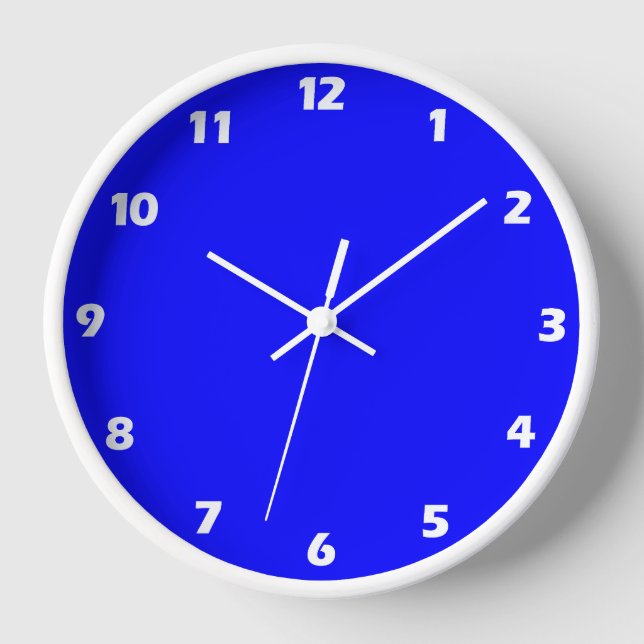 Neon Blue Solid Color Clock (Front)