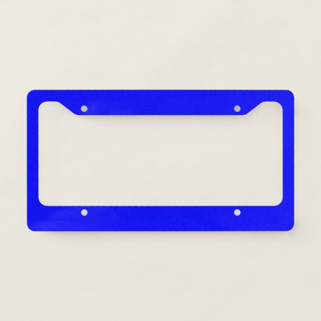 Neon Blue Solid Color License Plate Frame (Front)