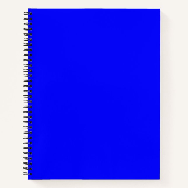 Neon Blue Solid Color Notebook (Front)