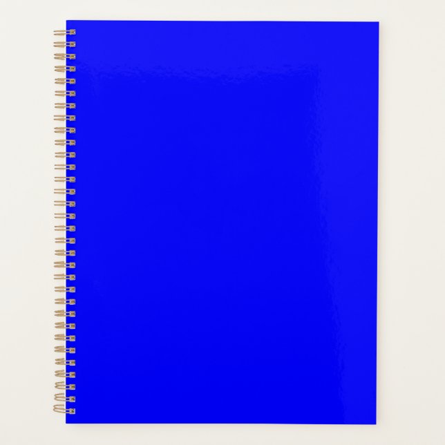 Neon Blue Solid Color Planner (Front)