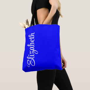 Neon Blue Solid Color Tote Bag