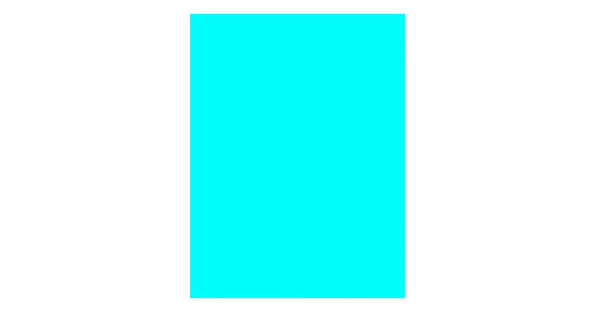 Neon Blue Teal Light Bright Fashion Color Trend Postcard | Zazzle.com