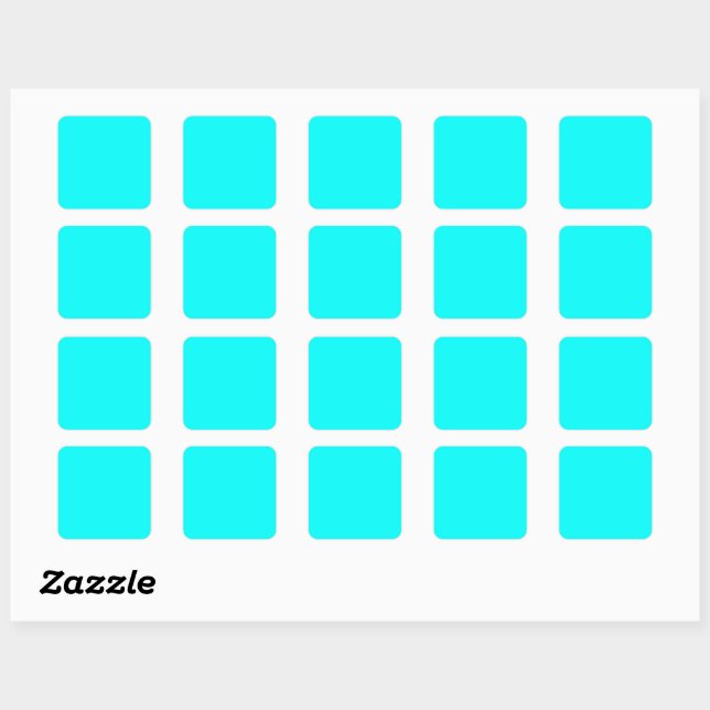 Neon Blue Teal Light Bright Fashion Color Trend Square Sticker