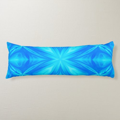 Neon Blue Turquoise Psychedelic Cloudy Abstract Body Pillow