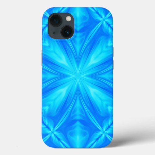 Neon Blue Turquoise Psychedelic Cloudy Abstract iPhone 13 Case