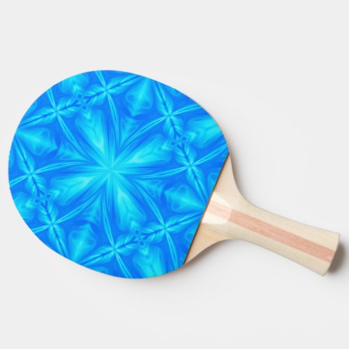 Neon Blue Turquoise Psychedelic Cloudy Abstract Ping Pong Paddle