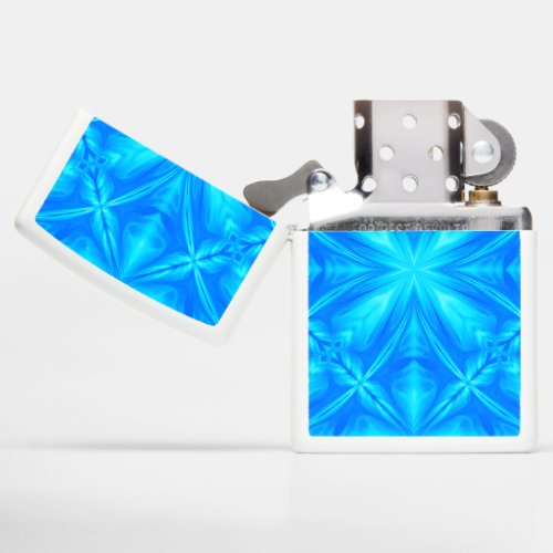 Neon Blue Turquoise Psychedelic Cloudy Abstract Zippo Lighter