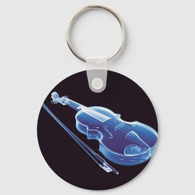 Neon Blue Violin Keychain (Front)