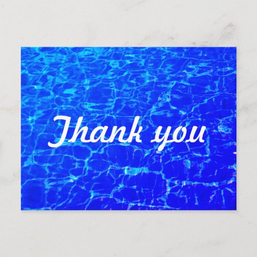 Neon Blue Waters Swimming Pools Patterns Thank You Postcard