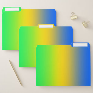 Neon blue, yellow, green gradient, ombre. File Folder