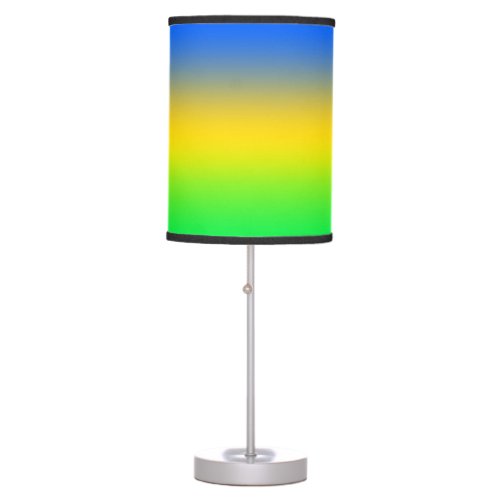  Neon blue yellow green gradient ombre Table Lamp