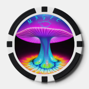 Neon Boho Unique Wedding Favor Poker Chips