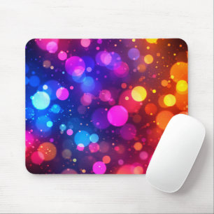 Neon Bokeh Lights Abstract Mouse Pad