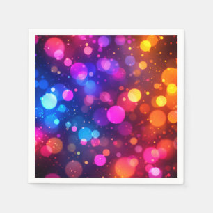 Neon Bokeh Lights Abstract Napkins